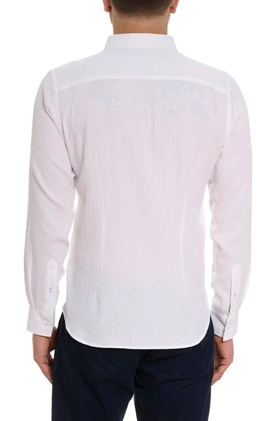 Shop Robert Graham Reid Basket Weave Button-up Shirt In White