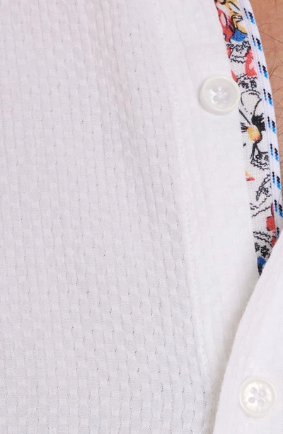 Shop Robert Graham Reid Basket Weave Button-up Shirt In White