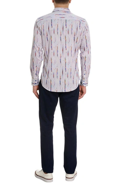 Shop Robert Graham Shipping Lines Stripe Stretch Cotton Button-up Shirt In Blue Multi