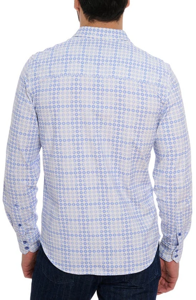 Shop Robert Graham Port Of Call Knit Button-up Shirt In Blue