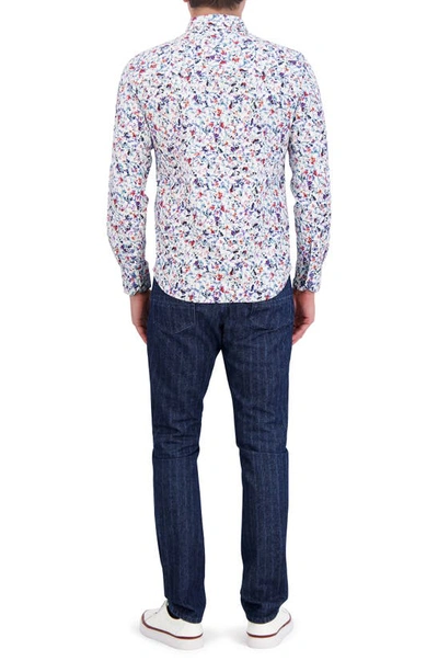 Shop Robert Graham Bavaro Knit Button-up Shirt In Blue White Multi