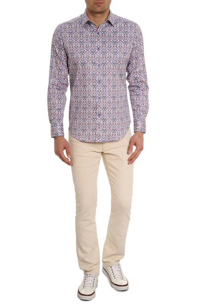 Shop Robert Graham Caracas Classic Fit Medallion Print Cotton Button-up Shirt In Blue Multi