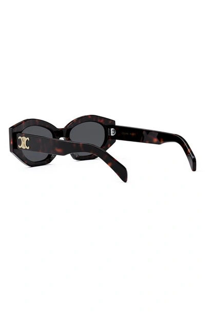 Celine Triomphe 54mm Cat Eye Sunglasses In Dark Havana / Smoke
