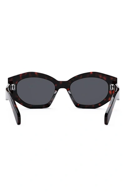Celine Triomphe 54mm Cat Eye Sunglasses In Dark Havana / Smoke