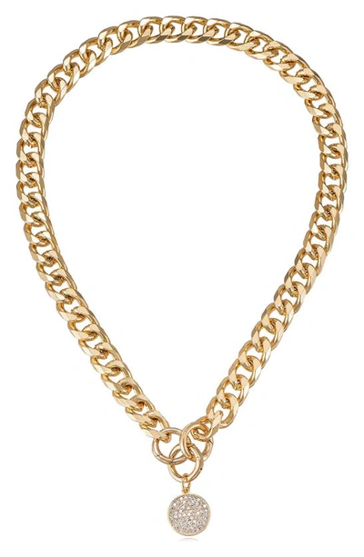 Shop Ettika Crystal Disc Collar Necklace In Gold