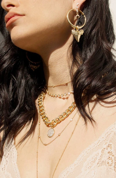 Ettika Women's Crystal Disc Charm 18k Gold-plated Chain Necklace In Gold