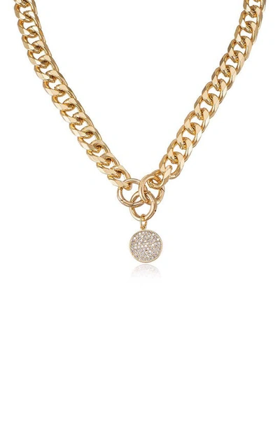 Shop Ettika Crystal Disc Collar Necklace In Gold