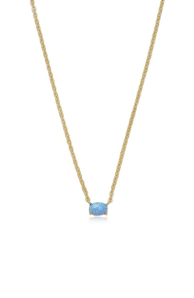 Shop Ettika Blue Opal Pendant Necklace In Gold