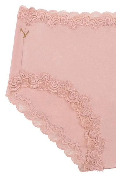Shop Uwila Warrior Soft Silk Lace Trim Silk Briefs In Mellow Rose