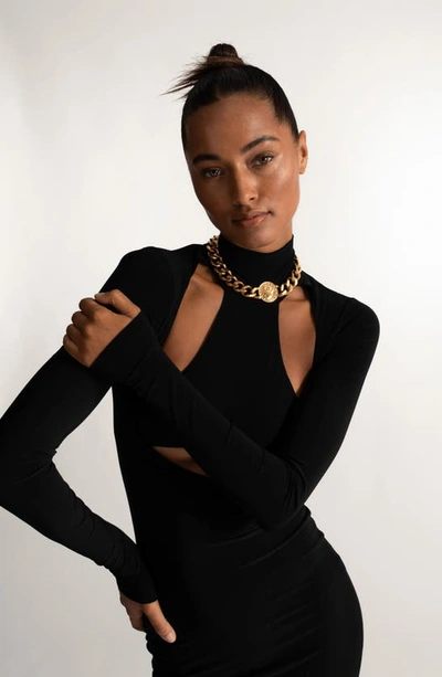 Saint Moran Corte Oversize Curb Chain Collar Necklace In Yellow