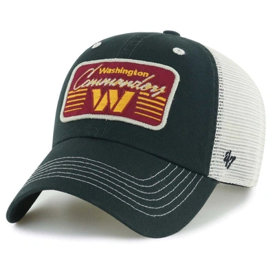 Shop 47 ' Black/natural Washington Commanders  Five Point Trucker Clean Up Adjustable Hat