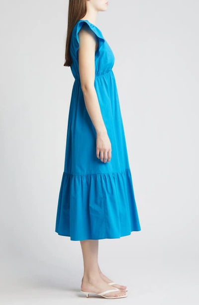 Rails Tina Flutter Sleeve Cotton Blend Midi Dress In Turkish Tile