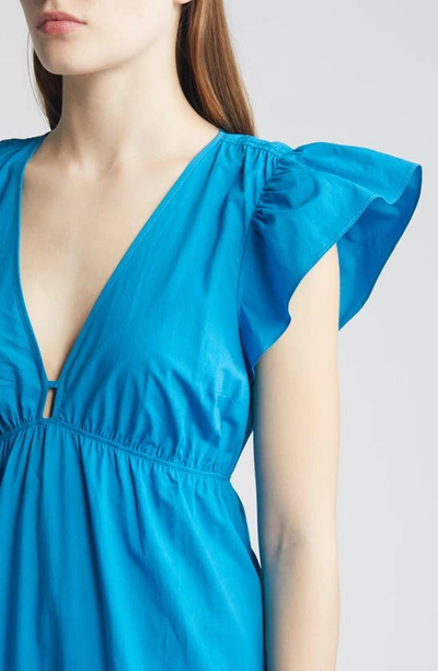 Shop Rails Tina Flutter Sleeve Cotton Blend Midi Dress In Turkish Tile