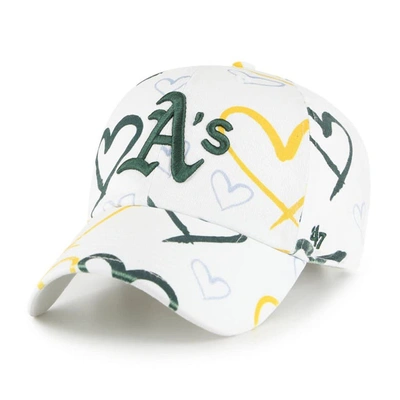 Shop 47 Youth ' White Oakland Athletics Adore Clean Up Adjustable Hat