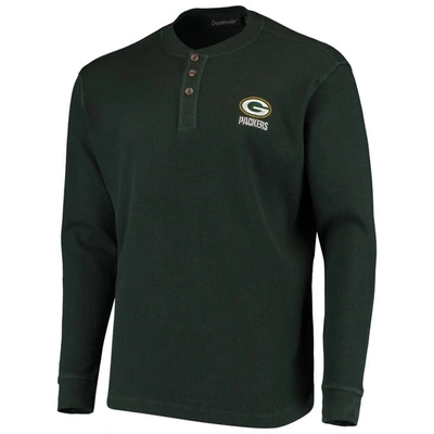 Shop Dunbrooke Green Green Bay Packers Logo Maverick Thermal Henley Long Sleeve T-shirt