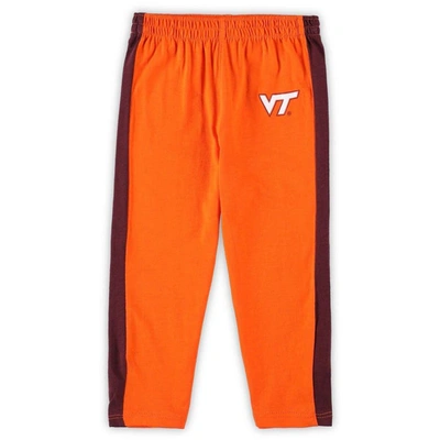 Shop Outerstuff Infant Maroon/orange Virginia Tech Hokies Little Kicker Long Sleeve Bodysuit And Sweatpants Set