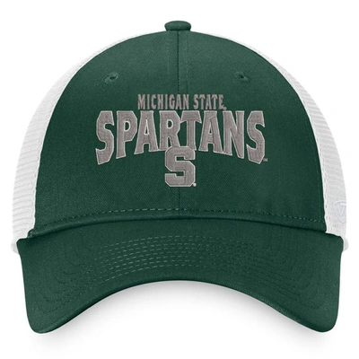 Shop Top Of The World Green/white Michigan State Spartans Breakout Trucker Snapback Hat