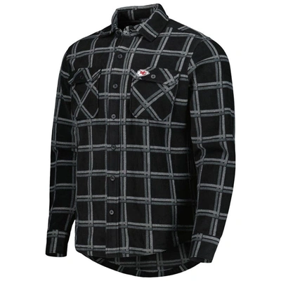 Shop Antigua Black Kansas City Chiefs Industry Flannel Button-up Shirt Jacket