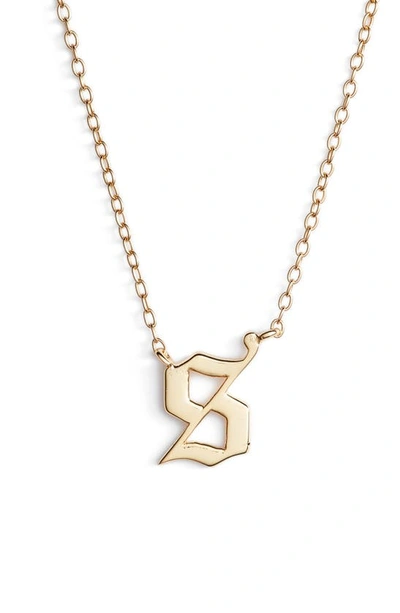 Shop Argento Vivo Sterling Silver Argento Vivo Gothic Initial Pendant Necklace In Gold