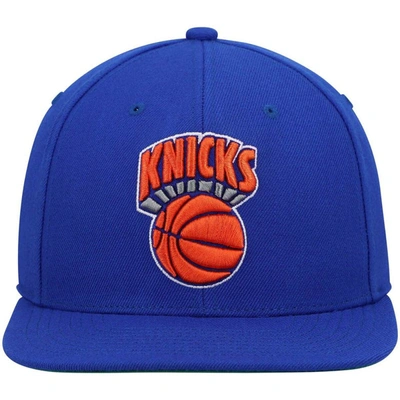Shop Mitchell & Ness Blue New York Knicks Hardwood Classics Team Ground 2.0 Snapback Hat