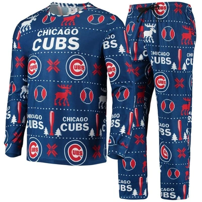 Shop Foco Royal Chicago Cubs Ugly Pajama Sleep Set