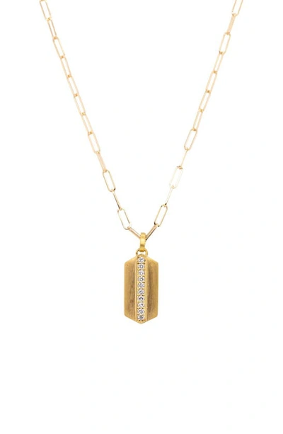 Shop Sethi Couture Large Maya Diamond Pendant Necklace In Yellow Gold