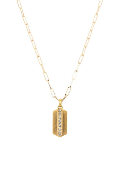 Sethi Couture Large Maya Diamond Pendant Necklace In Yellow Gold