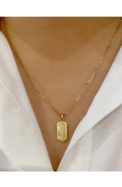 Shop Sethi Couture Large Maya Diamond Pendant Necklace In Yellow Gold