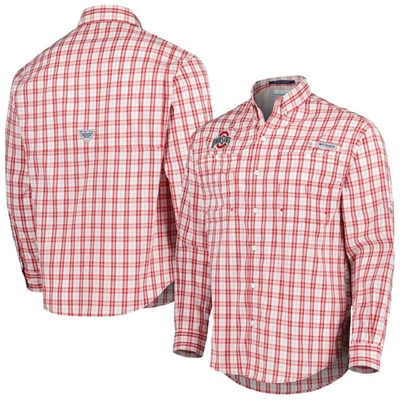 Shop Columbia Scarlet Ohio State Buckeyes Super Tamiami Omni-wick Long Sleeve Button-down Shirt