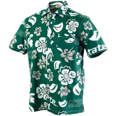 Shop Wes & Willy Green Michigan State Spartans Floral Button-up Shirt