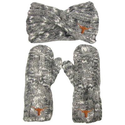 Shop Zoozatz Texas Longhorns Logo Marled Headband And Mitten Set In Gray