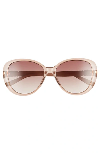 Shop Jimmy Choo Amira 57mm Gradient Cat Eye Sunglasses In Nude Pink/ Brown Gradient