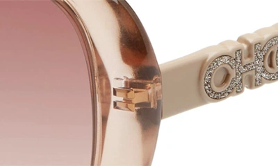 Shop Jimmy Choo Amira 57mm Gradient Cat Eye Sunglasses In Nude Pink/ Brown Gradient