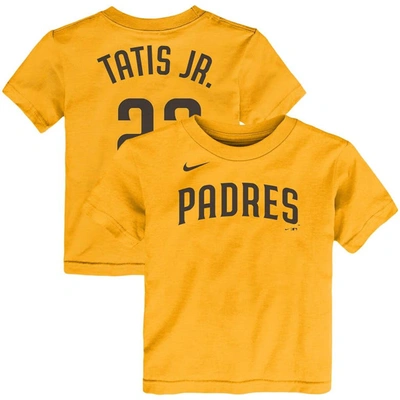 Shop Nike Toddler  Fernando Tatis Jr. Gold San Diego Padres Player Name & Number T-shirt