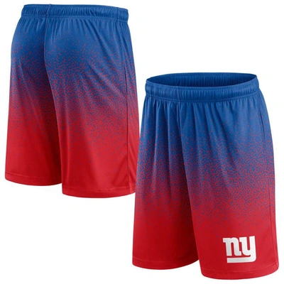 Shop Fanatics Branded Royal/red New York Giants Ombre Shorts