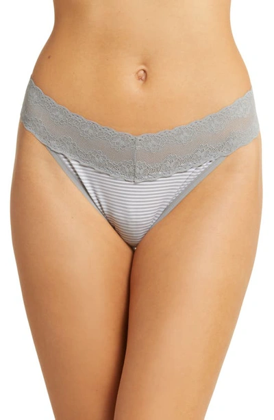 Shop Natori Bliss Perfection Thong In Stormy Stripe
