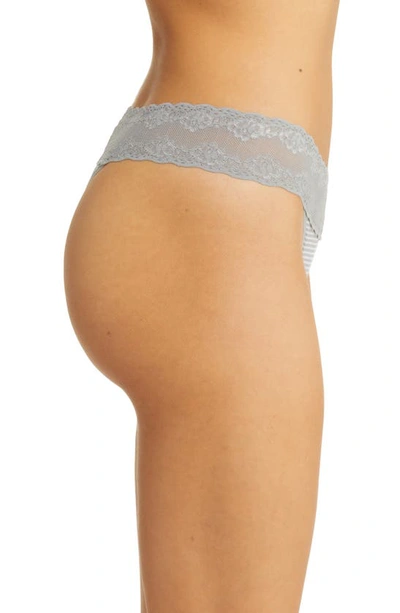 Shop Natori Bliss Perfection Thong In Stormy Stripe