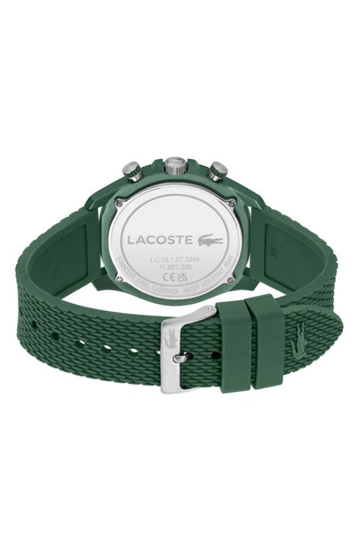 Shop Lacoste Neoheritage Chronograph Silicone Strap Watch, 43mm In Green