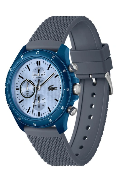 Shop Lacoste Neoheritage Chronograph Silicone Strap Watch, 43mm In Blue