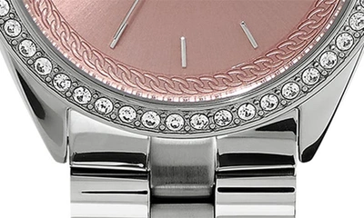 Shop Olivia Burton Bejewelled Bracelet Watch, 34mm In Silver/ Rose