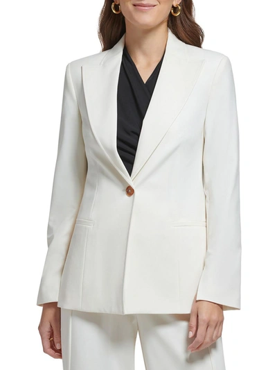 Shop Dkny Womens Notch Collar Suit Separate One-button Blazer In White