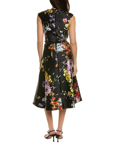 Shop Teri Jon By Rickie Freeman Floral Midi Dress In Multi