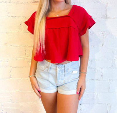 Shop Day + Moon Sweet Like You Babydoll Top In Red