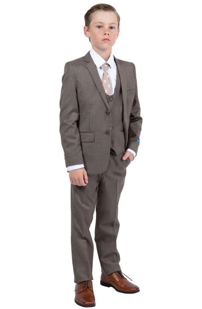Shop Perry Ellis Kids' Cocoa Five-piece Sharkskin Suit