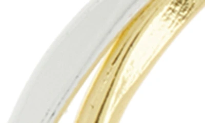 Shop Argento Vivo Sterling Silver Two-tone Frontal Hoop Earrings In Gold/ Sil