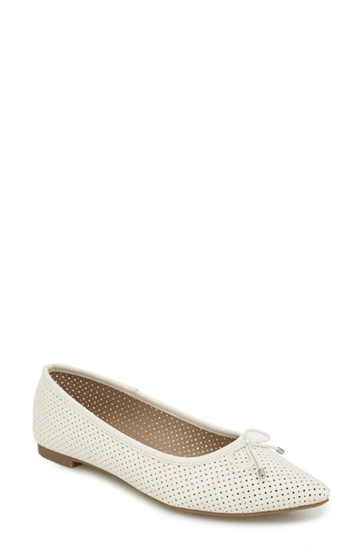 Shop Esprit Phoenix Pointed Toe Flat In Off White