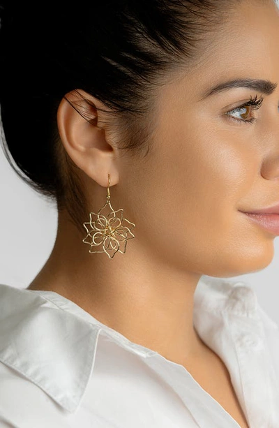 Adornia Wire Flower Drop Earrings In Gold