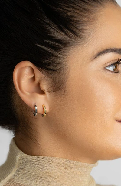 Adornia Set Of 2 Two-tone Huggie Hoop Earrings In Multi