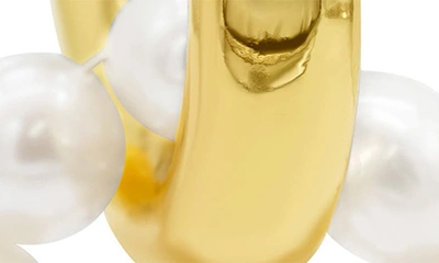 Shop Adornia Imitation Pearl Circle Drop Huggie Hoop Earrings In White