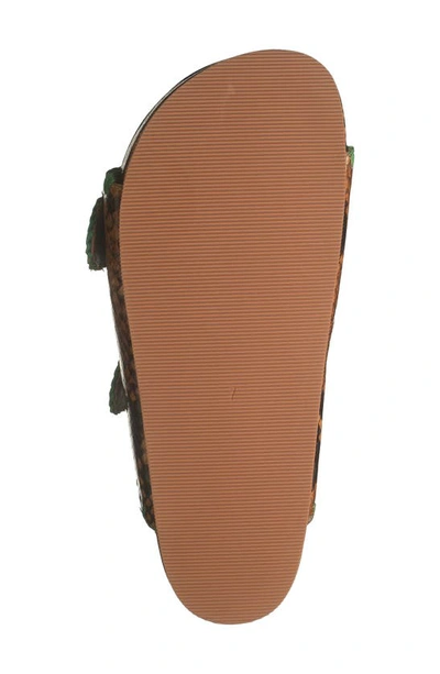 Shop Loeffler Randall Double Buckle Slide Sandal In Brown/ Emerald